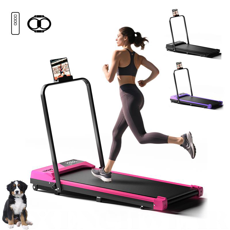 Foldable Walking Treadmill with Handrail & Remote