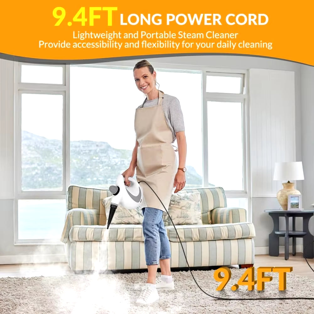Handheld Pressurized Steam Cleaner with 12 Pcs Accessories